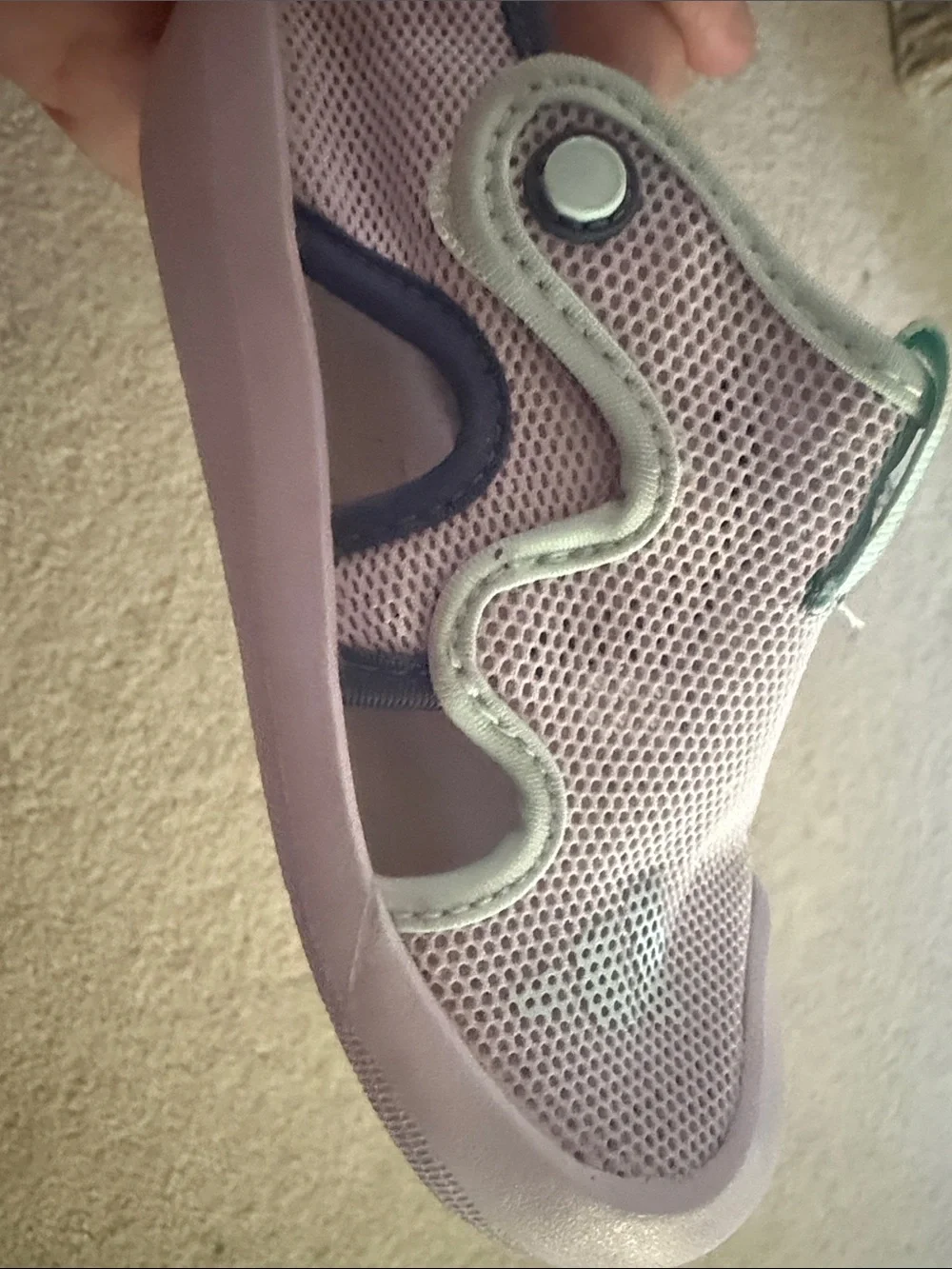 Kids Mesh Slip-On Shoes in Light Purple and Mint